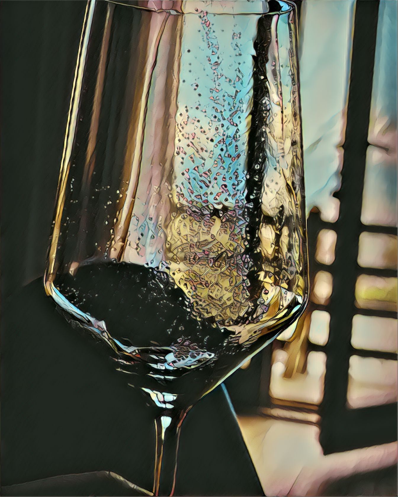Pahar de vin și sticlă