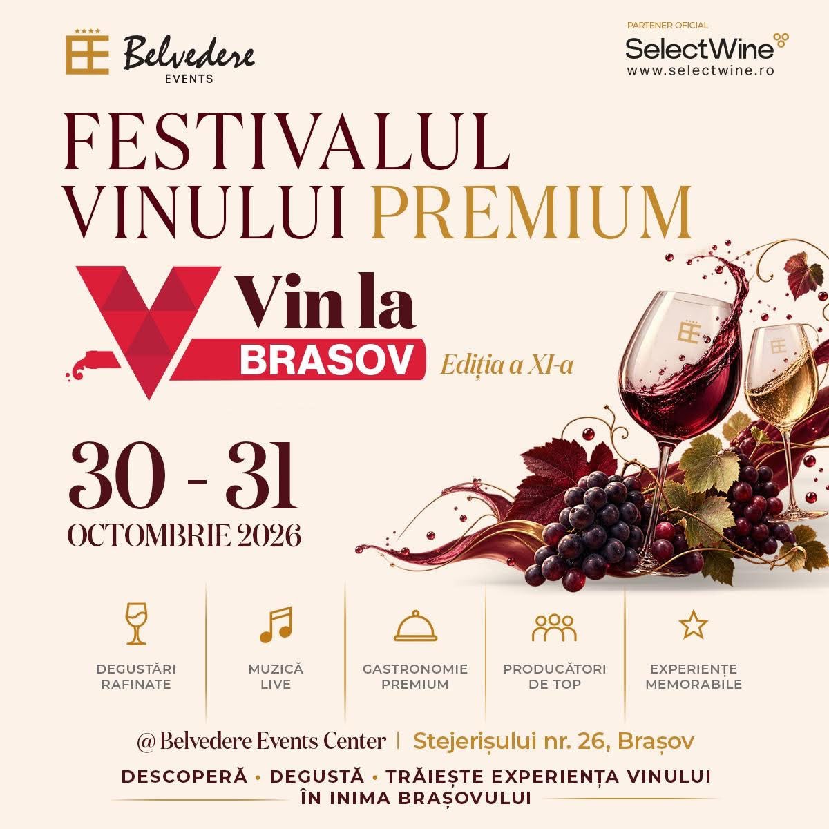 Afișul târgului Vin la Brașov, 30–31 octombrie 2026